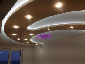 Двухуровневые натяжные потолки с подсветкой
